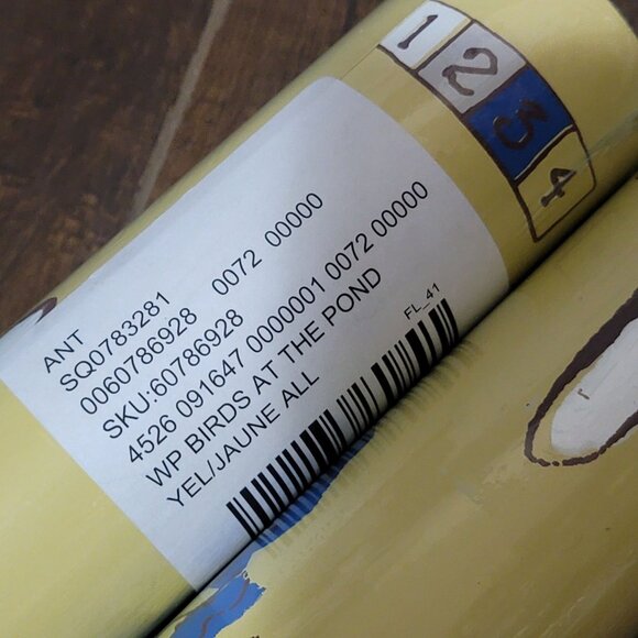 Anthropologie Nottene Birds At The Pond Yellow Wallpaper 2 Rolls Retro Modern - Picture 2 of 7